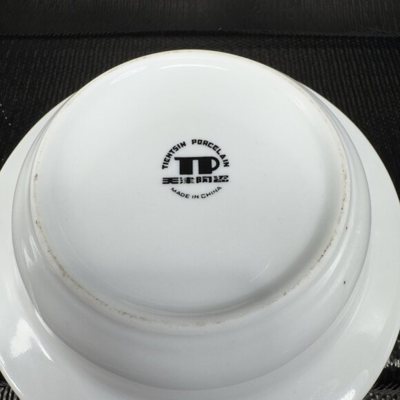 Tientsin Porcelain TP Stoneware Ashtray Dish Bowl With Floral Pattern Design - Picture 5 of 11